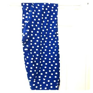 LuLaRoe NWOT blue & white polka dot leggings OS